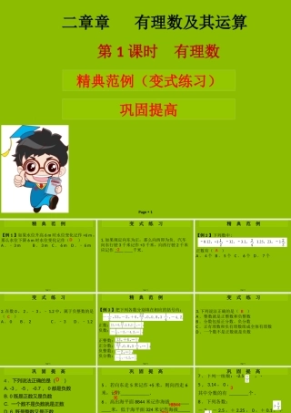 七年级数学上册 第二章 有理数及其运算 第1课时 有理数(学案本)课件 (新版)北师大版 课件-2