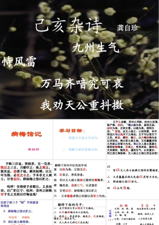 八年级语文下册 第六单元之(己亥杂诗)课件 新人教版 课件
