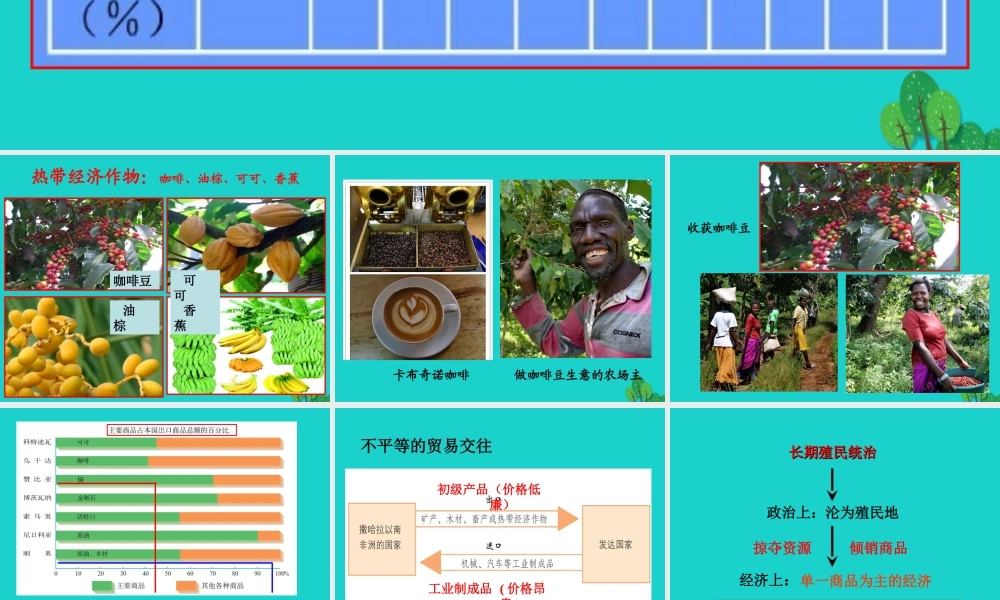 八年级地理下册 第6章 第四节 撒哈拉以南非洲 单一商品经济的影响课件 中图版 课件