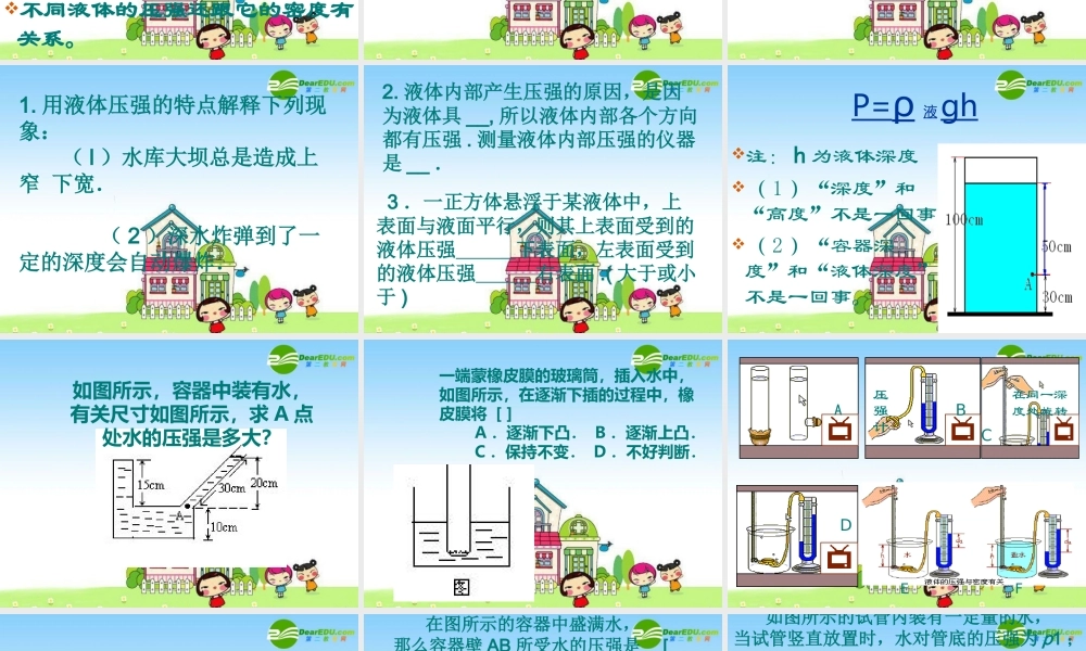 八年级物理：二、科学探究：液体压强课件 沪科版 课件