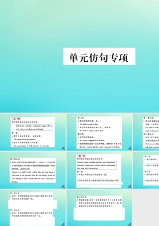 九年级英语全册 Unit 7 Teenagers should be allowed to choose their own clothes单元仿句专项习题课件 (新版)人教新目标版 课件