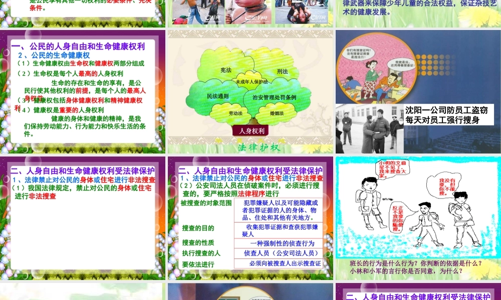 八年级政治下册 维护人身权力课件 粤教版 课件