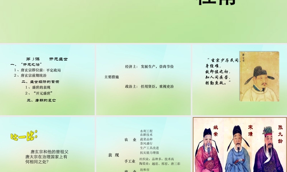 中学七年级历史下册 第3课 开元盛世课件 新人教版 课件