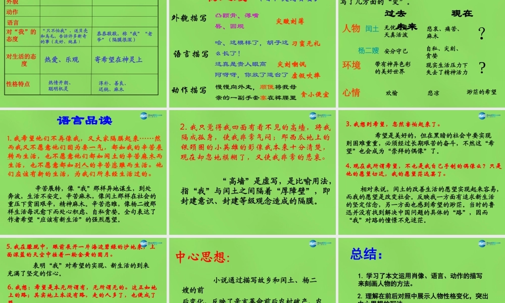 九年级语文下册 13 故乡课件 语文版 课件