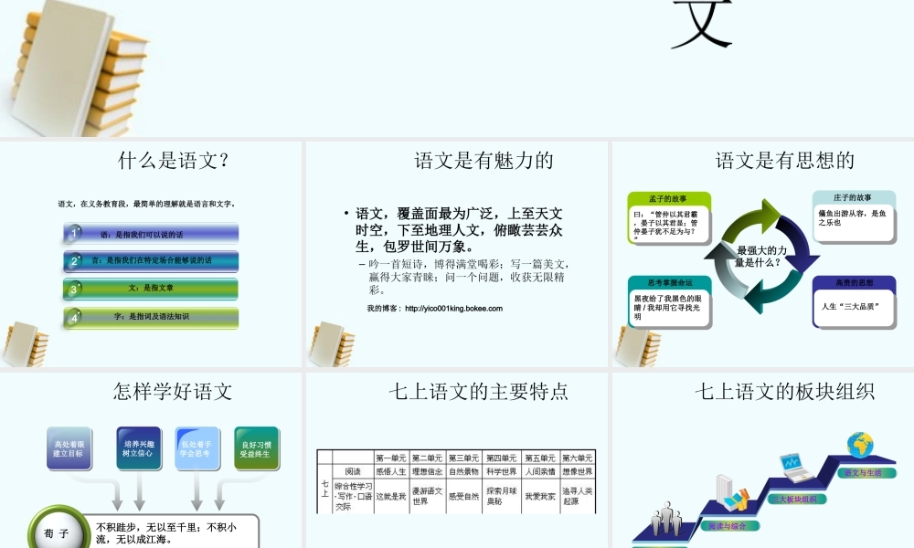 七年级语文上册 开学第一课：让我们爱上语文ppt课件 人教新课标版 课件