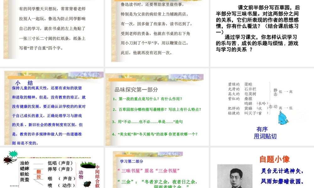 从百草园到三味书屋课件 人教版 课件
