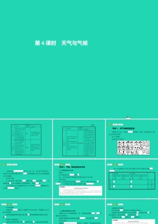中考地理 第一编 基础篇 第一部分 世界地理上第4课时 天气与气候课件