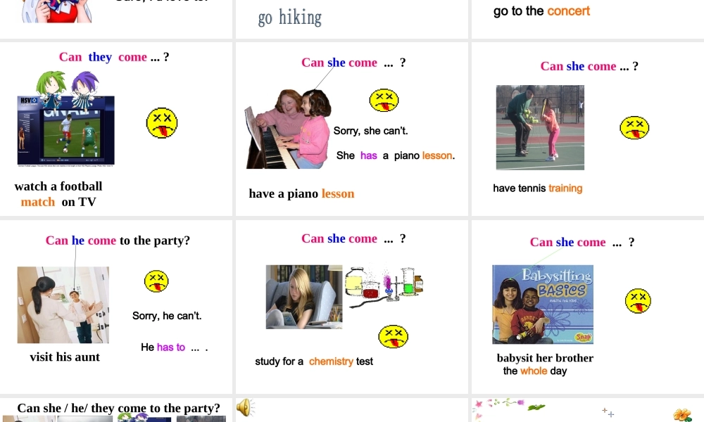 八年级英语 Unit5 Period 1  Can you come to the party  By Lucia (ppt) 课件