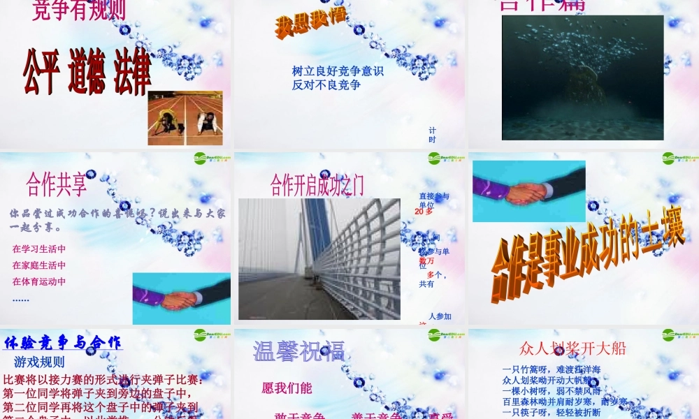 八年级政治上册 第八课(竞争合作求双赢)课件 人教新课标版 课件