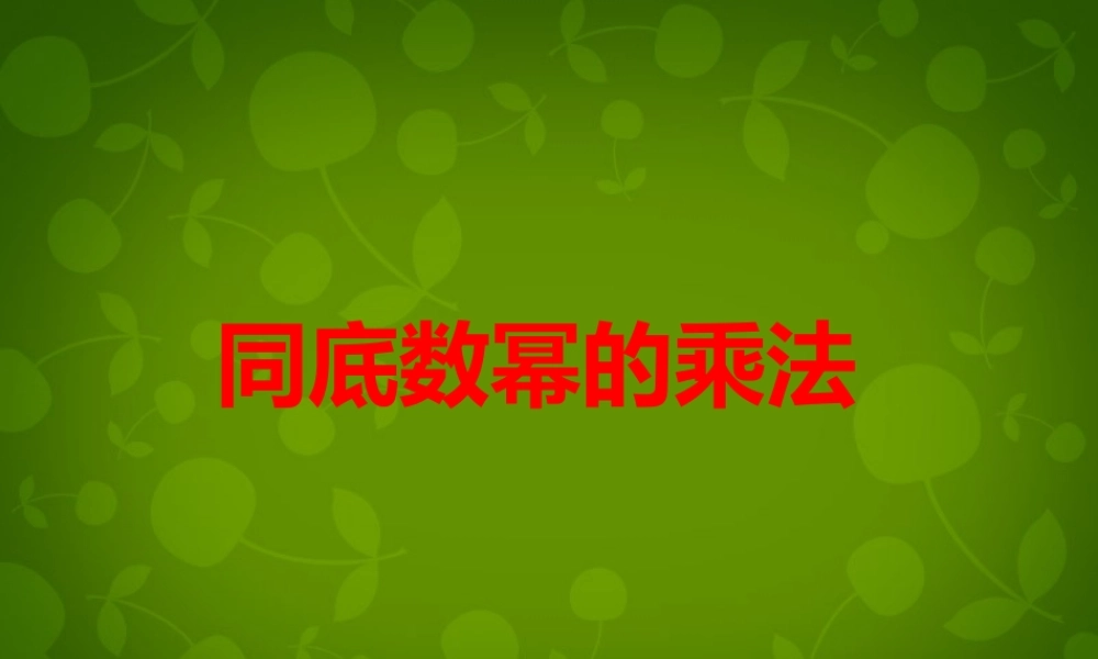 八年级数学上册(14.1.1 同底数幂的乘法)课件 (新版)新人教版 课件