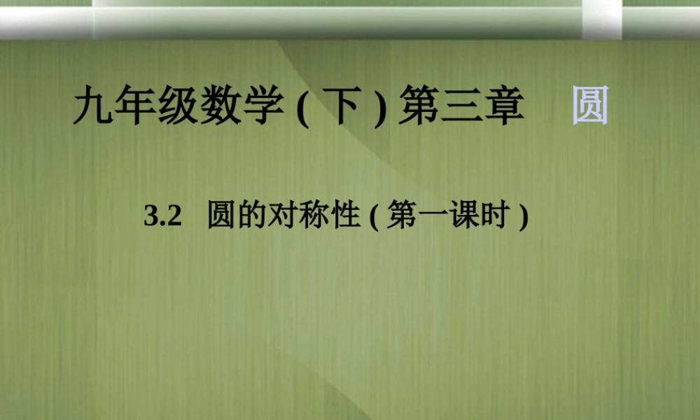 九年级数学下册(32圆的对称性)课件 北师大版 课件