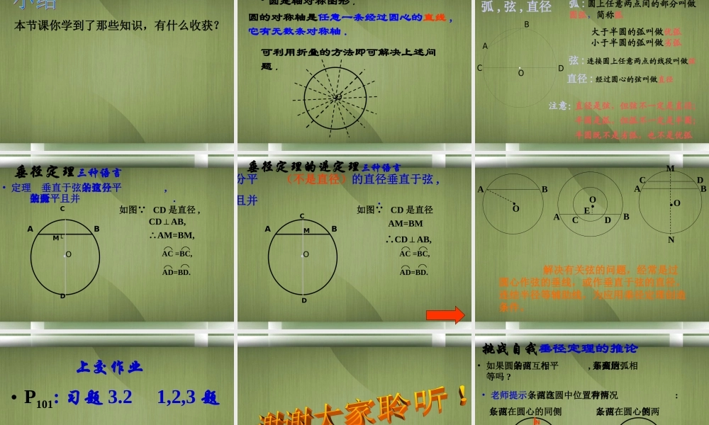 九年级数学下册(32圆的对称性)课件 北师大版 课件