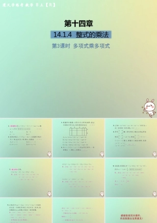 八年级数学上册 第十四章 整式的乘法与因式分解 14.1 整式的乘法 14.1.4 整式的乘法 第3课时 多项式乘多项式习题课件 (新版)新人教版 课件