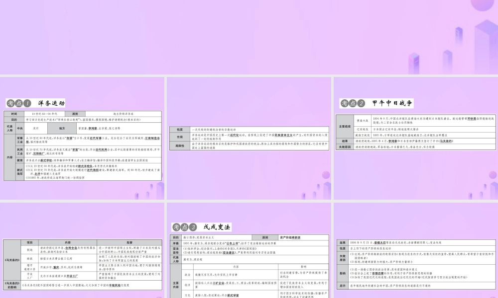 中考历史总复习 第七讲 近代化的早期探索与民族危机的加剧课件 新人教版 课件