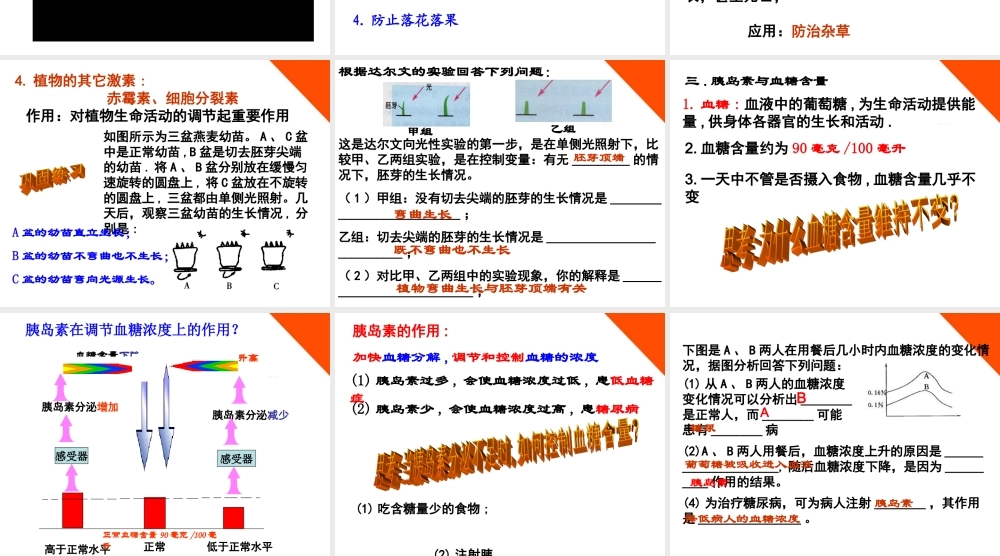 八年级科学上册 第二节神奇的激素(一)课件 浙教版 课件