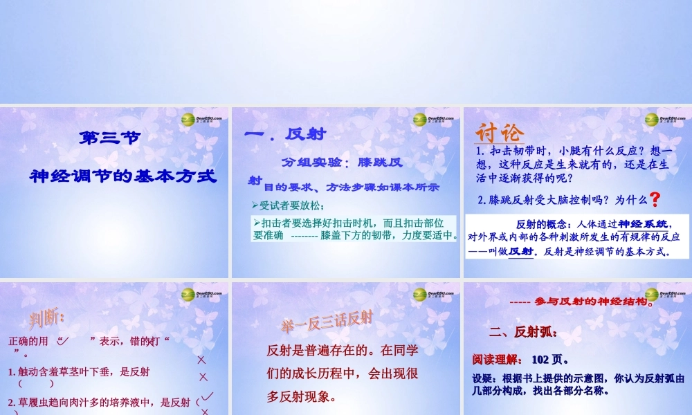 中学七年级生物下册 神经调节的基本方式课件 鲁科版 课件