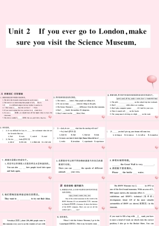 九年级英语上册 Module 5 Museums Unit 2 If you ever go to London make sure you visit the Science Museum习题课件(新版)外研版 课件