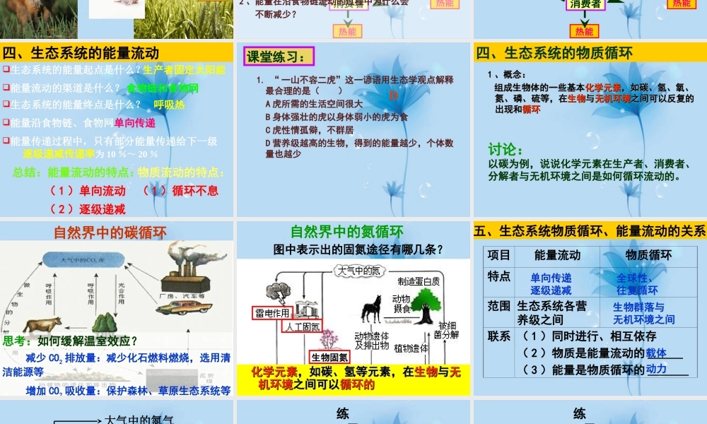 九年级科学下册 生态系统第二课时课件 浙教版 课件