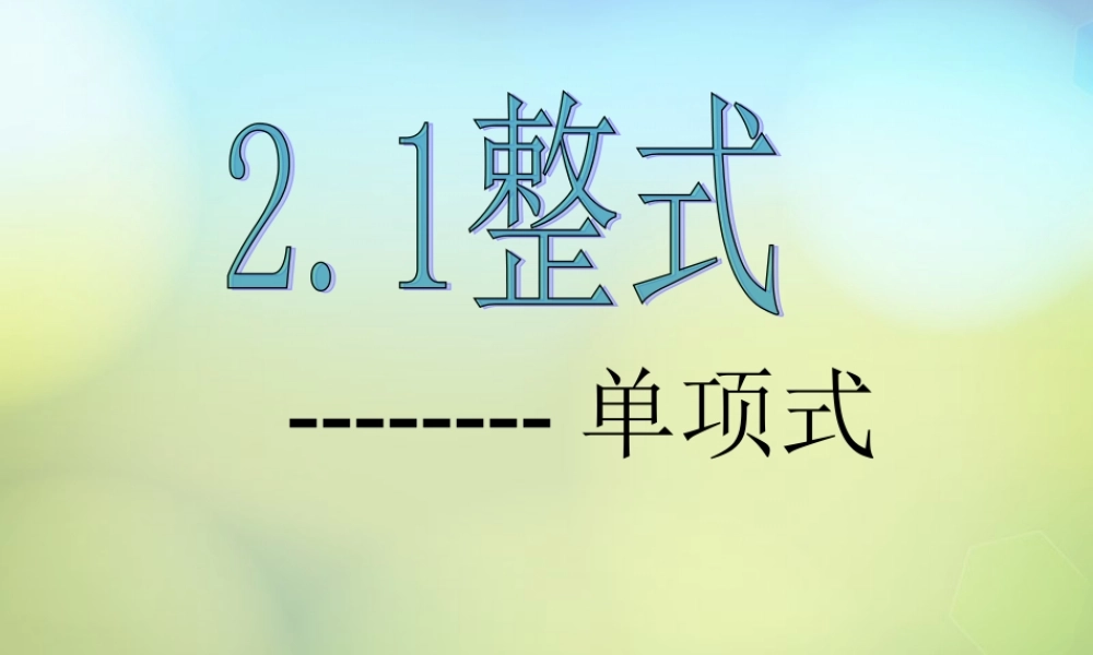中学七年级数学上册 2.1.1 单项式课件 (新版)新人教版 课件
