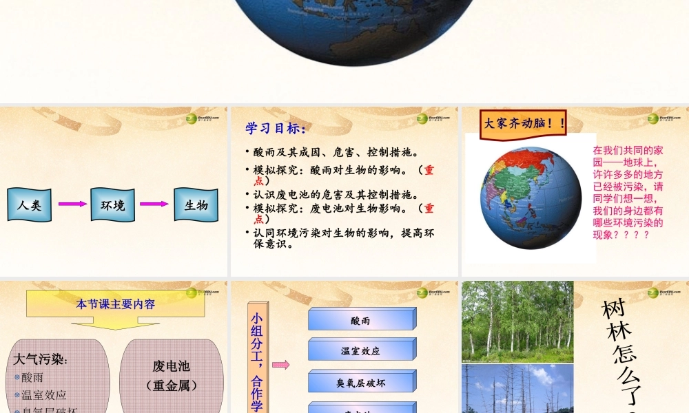 八年级生物下册 第七章 探究环境污染对生物的影响配套课件 鲁科版 课件