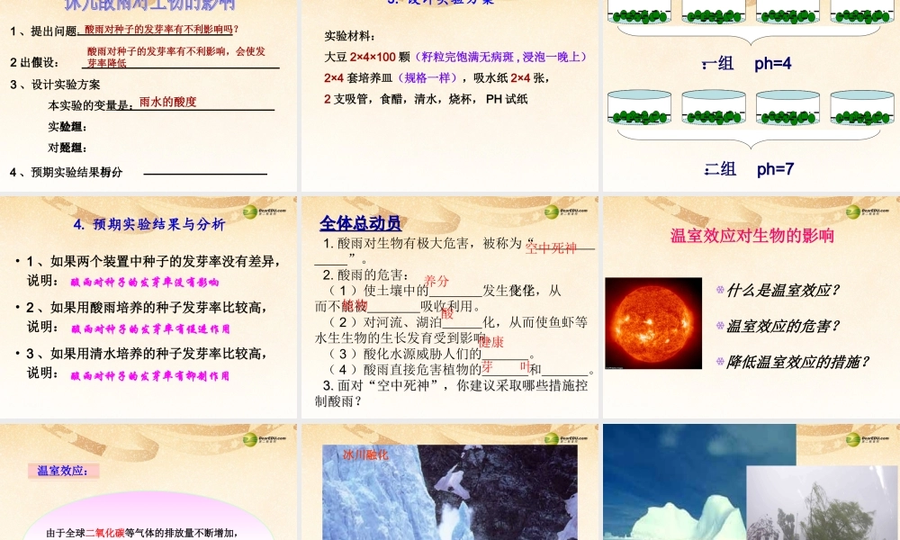 八年级生物下册 第七章 探究环境污染对生物的影响配套课件 鲁科版 课件