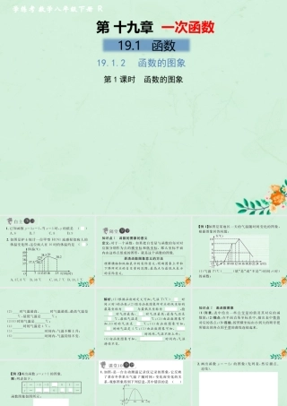 春八年级数学下册 第19章 一次函数 19.1 函数 19.1.2 函数的图象 第1课时 函数的图象习题课件 (新版)新人教版 课件