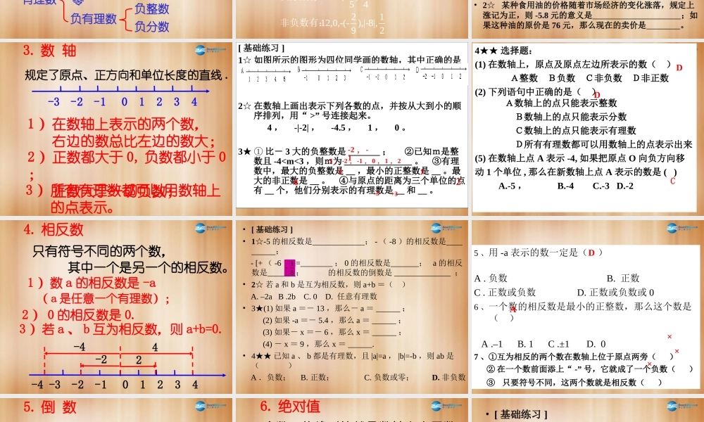 七年级数学上册(第一章 有理数)复习课件2 (新版)新人教版 课件