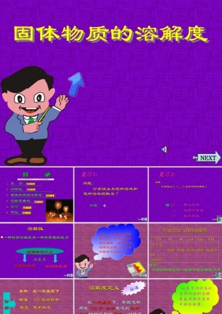 初三化学固体物质的溶解度课件 新课标 人教版 课件
