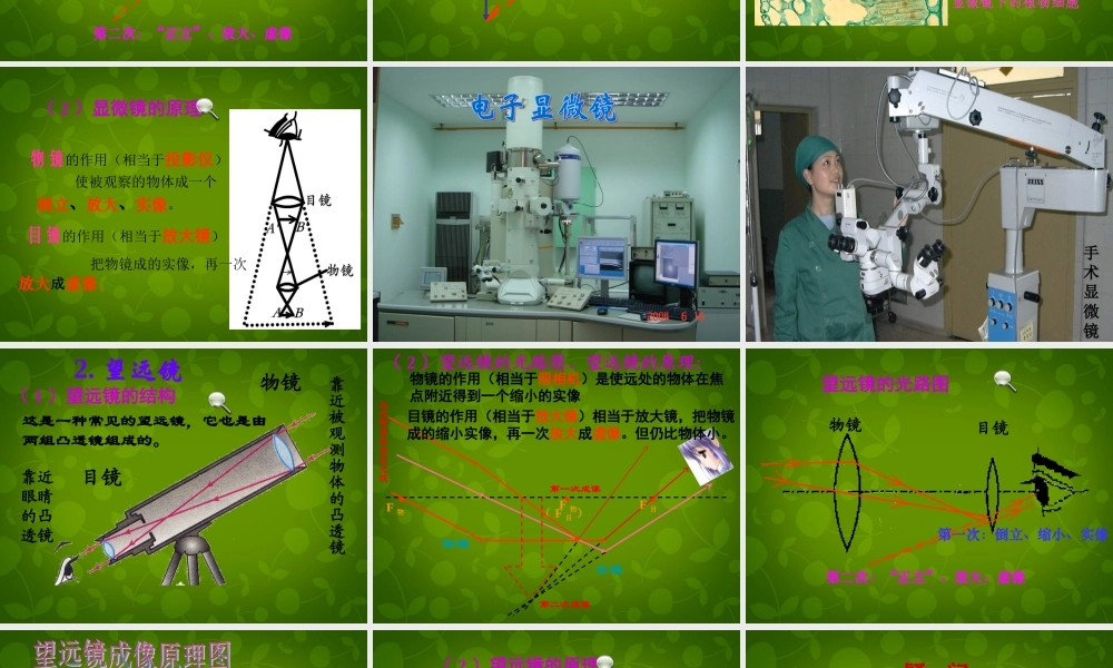 八年级物理上册(5.5 显微镜和望远镜)课件 (新版)新人教版 课件