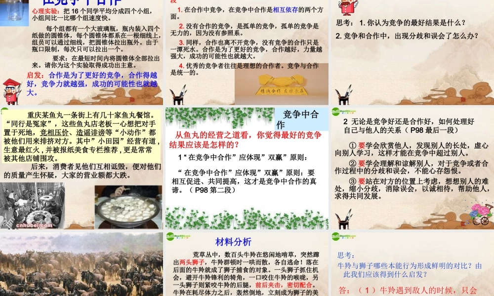 八年级政治上册 合作竞争自制课件 人教新课标版 课件