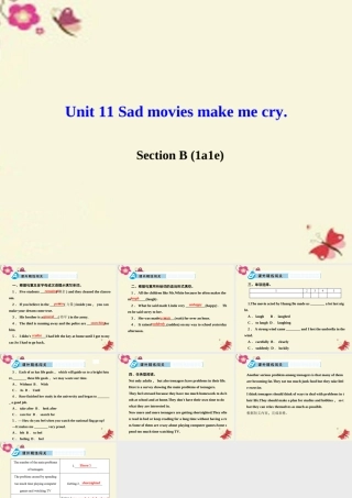 九年级英语全册 Unit 11 Sad movies make me cry Section B(1a 1e)课件 (新版)人教新目标版 课件