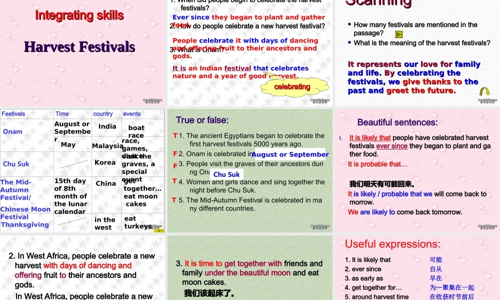 人教版高一英语Unit14 Reading The Birth of A Festival 课件