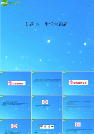 中考化学复习专题十九　生活常识题课件 人教新课标版 课件