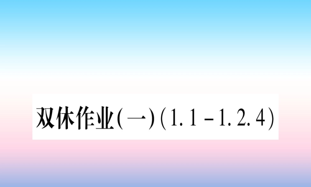 九年级数学下册 双休作业(一)作业课件 (新版)湘教版 课件
