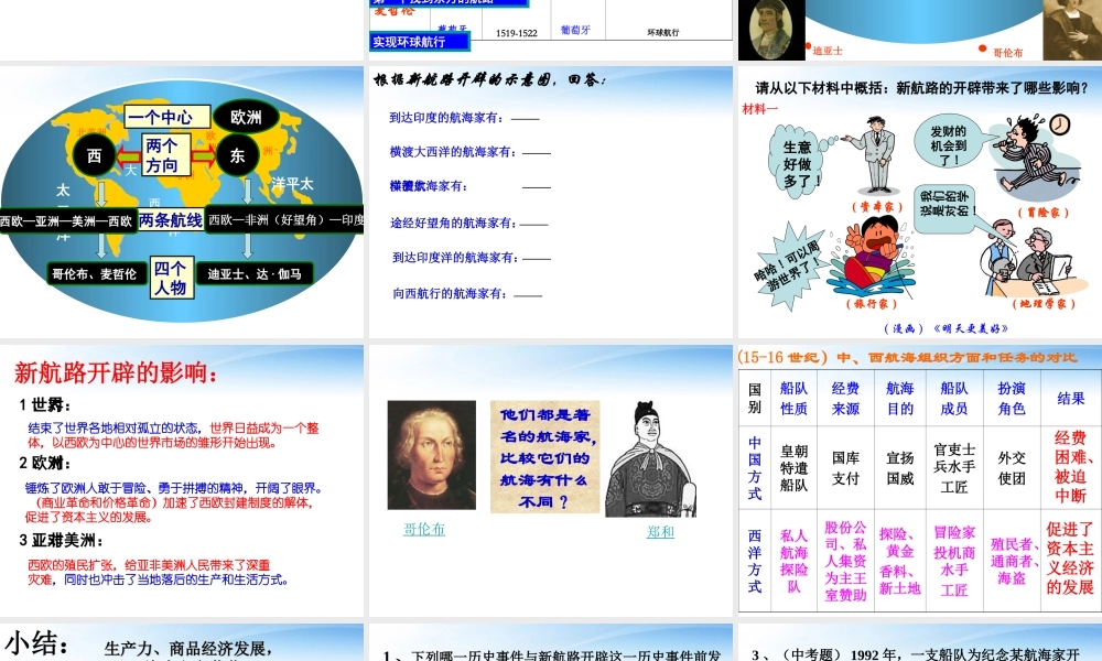 九年级历史第2课(探险者的梦想)课件