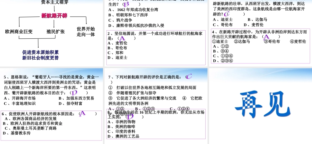九年级历史第2课(探险者的梦想)课件
