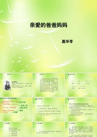八年级语文上册 5 亲爱的爸爸妈妈课件 新人教版 课件