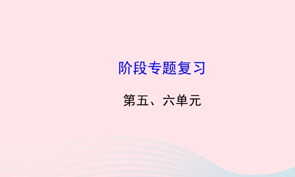 九年级历史下册 阶段专题复习 第五 六单元习题课件 新人教版 课件