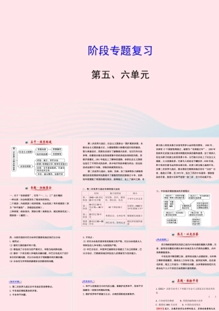 九年级历史下册 阶段专题复习 第五 六单元习题课件 新人教版 课件
