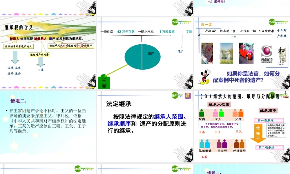 八年级政治下册 继承权受法律保护课件 人教新课标 课件