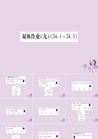 九年级数学上册 双休作业(9)作业课件 (新版)华东师大版 课件