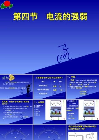 八年级物理上册第五章第四节：电流的强弱课件人教新课标版 课件
