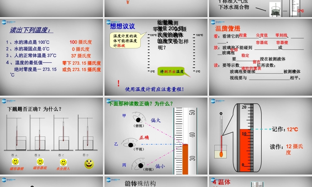 中学八年级物理上册 3.1 温度课件2 (新版)新人教版 课件