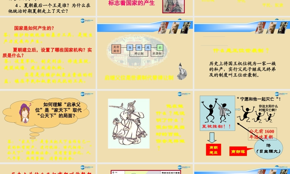 中考历史(禅让制到世袭制的演变)复习课件2 课件