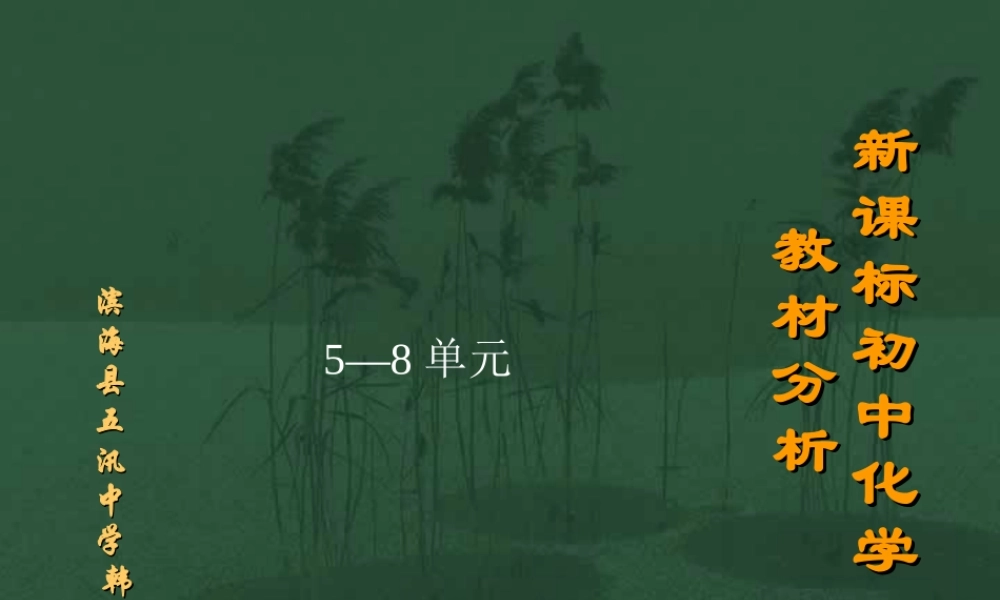 初中化学教材分析5—8单元 新课标 人教版 课件