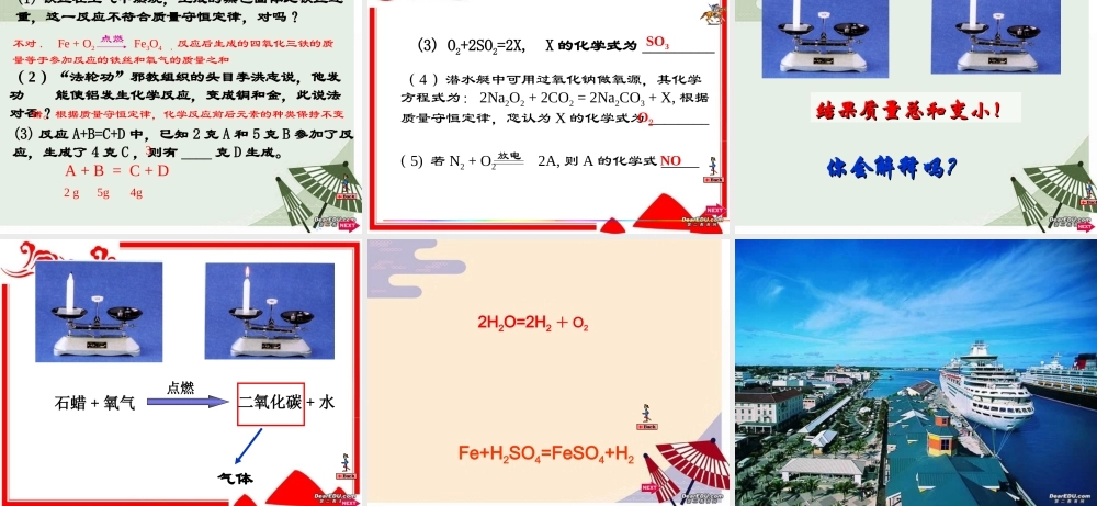初中化学质量守恒定律PPT课件