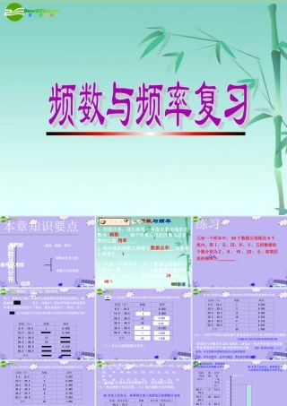 八年级数学上册 第四章频数与频率复习课件 湘教版 课件