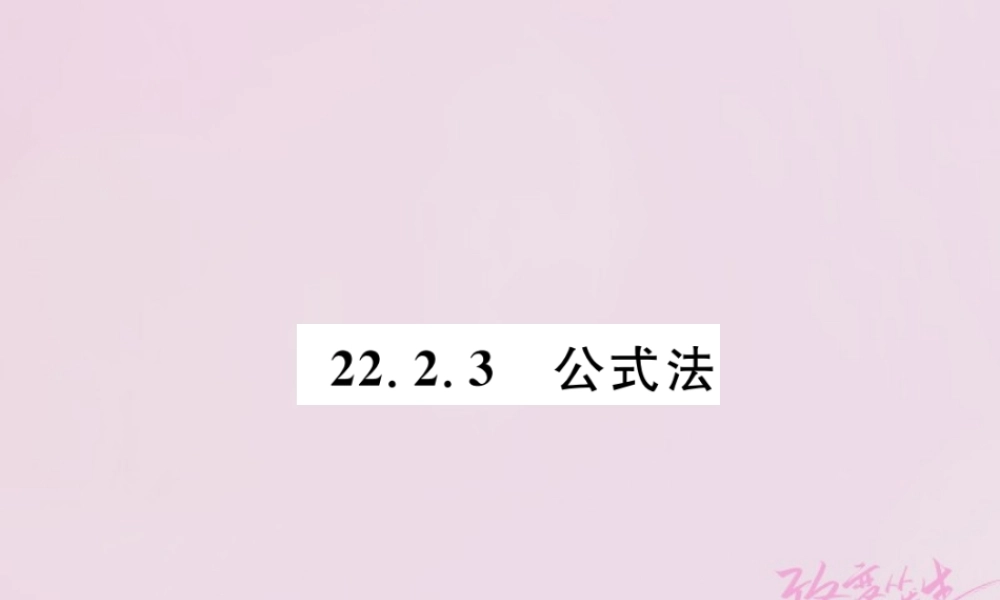 九年级数学上册 第22章 一元二次方程 222 一元二次方程的解法 2223 公式法练习课件 (新版)华东师大版 课件