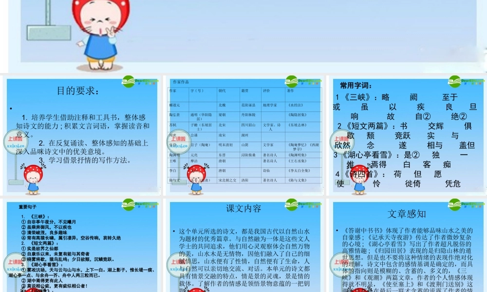 八年级语文上册 第六单元文言文复习课件 人教新课标版 课件