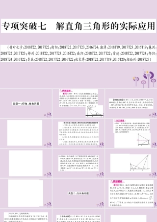 中考数学复习 第二轮 中档题突破 专项突破7 解直角三角形的实际应用导学课件